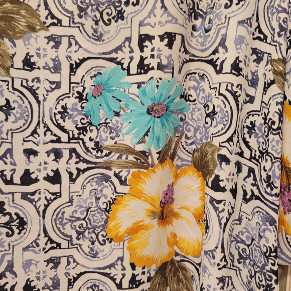 JM Collection Tropicallia Tile Blouse - Picture 7 of 10